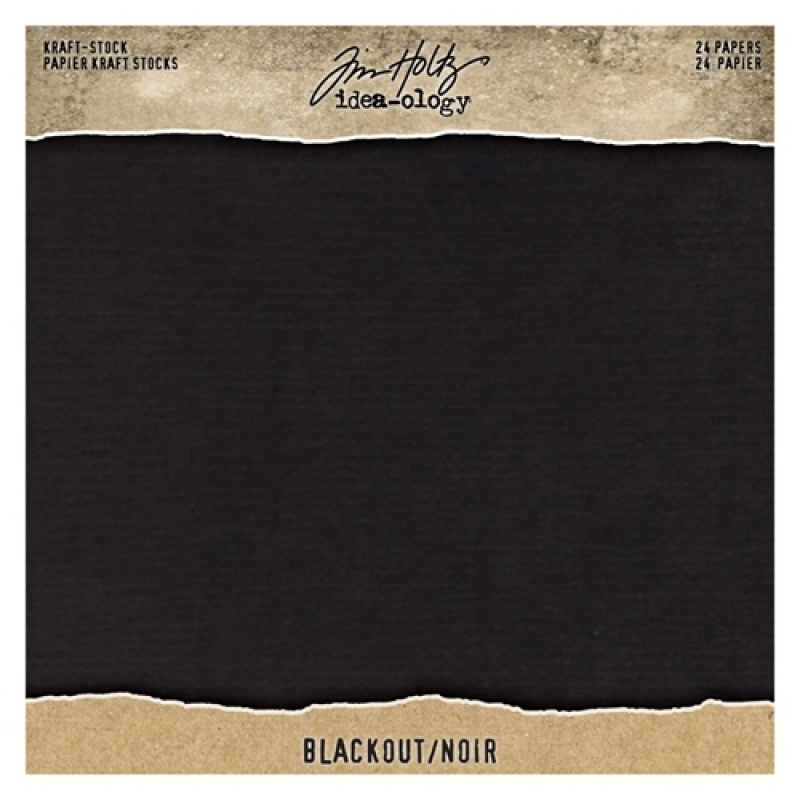 Tim Holtz Idea-ology  Kraft-Stock 8x8 Inch Paper Stash Blackout (TH94020)