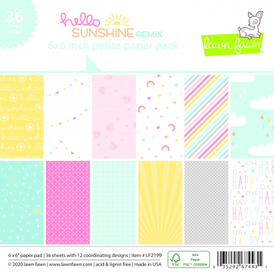 Lawn Fawn Hello Sunshine Remix Petite 6x6 Inch Paper Pack (LF2199)