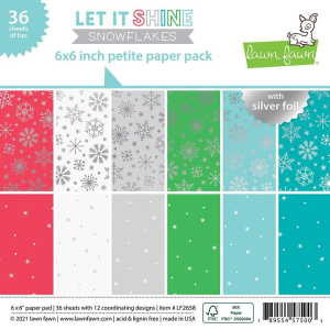 Lawn Fawn Let It Shine Snowflakes 6x6 Inch Petite Paper Pad (LF2658) 
