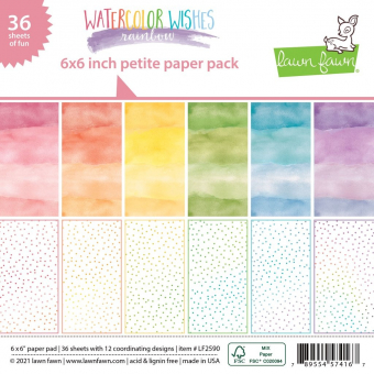 Lawn Fawn Watercolor Wishes Rainbow 6x6 Inch Petite Paper Pad (LF2590) ( LF2590)