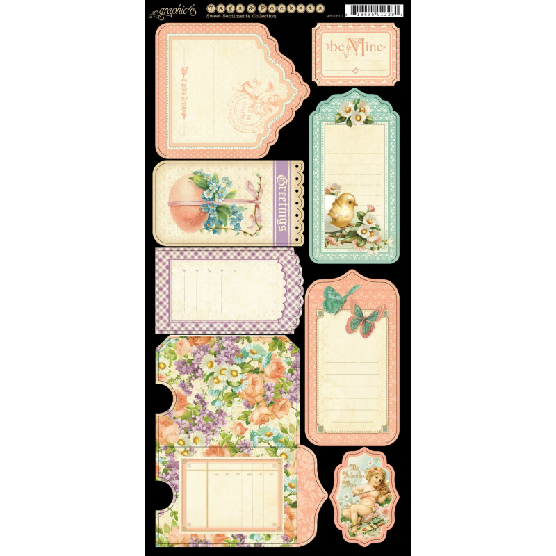 Graphic 45 Sweet Sentiments Tags & Pockets (4500810)