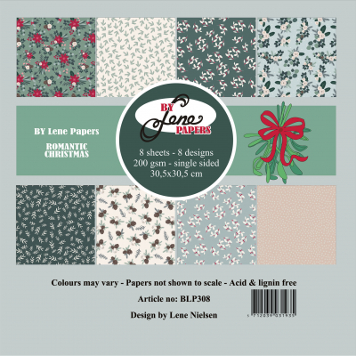 By Lene Romantic Christmas 12x12 Inch Paper Pack (BLP308)
