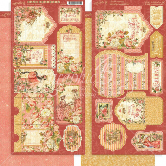 Graphic 45 Princess - Tags and Pockets 6"x12" Sheets (4501802)