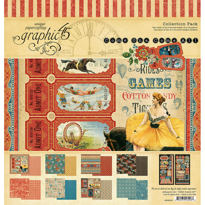 Graphic 45 Come One, Come All! 12x12 Inch Collection Pack (4502308)