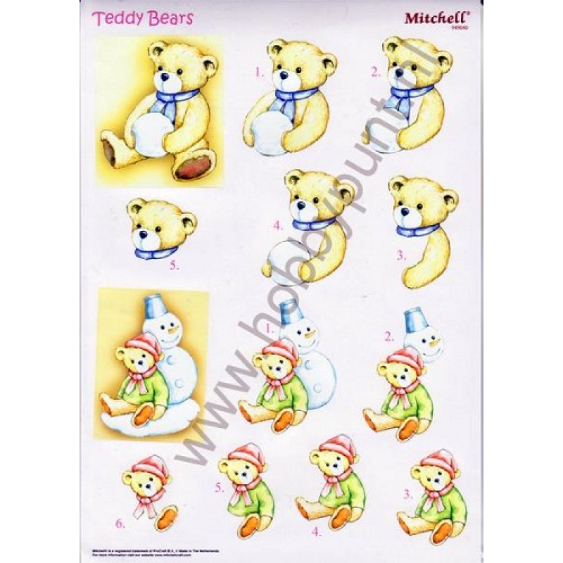 Push Out - Mitchell - 3D Teddy Bears - Kerst (pushout/949040)