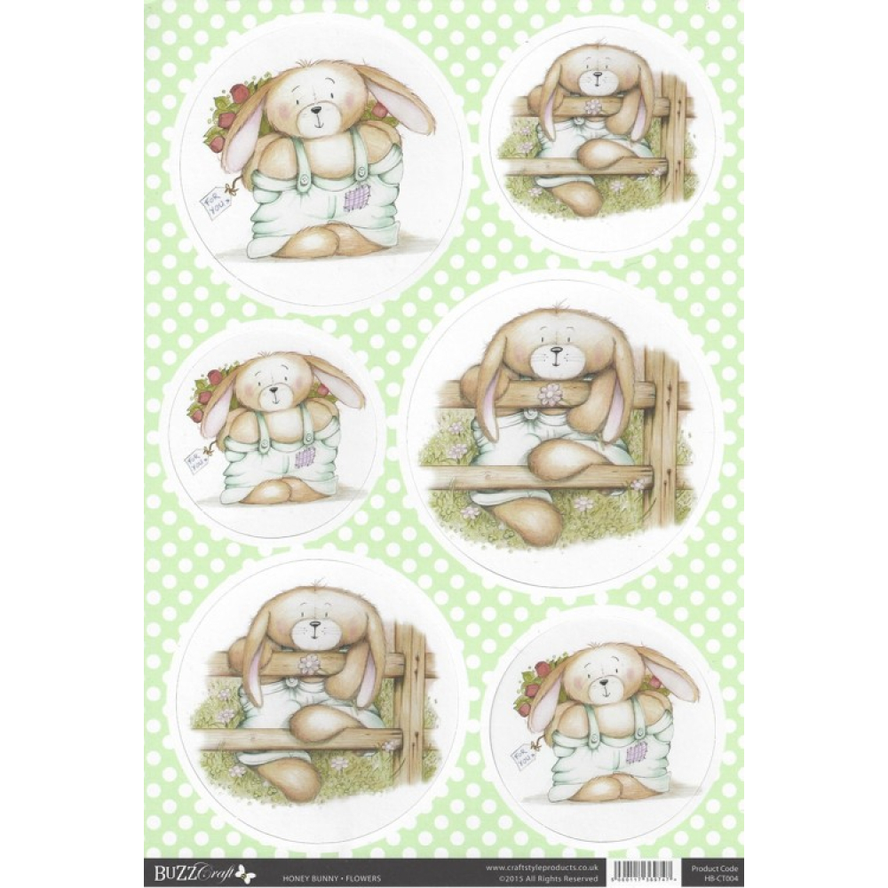 Buzz Craft A4 uitdrukvel - Honey Bunny - Flowers 3D (HB-CT004)