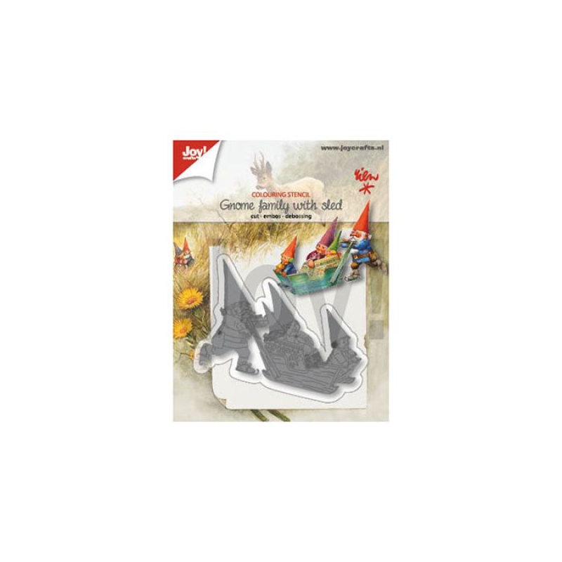 Joy!Crafts • Snij- embos- debosstencil Poortvliet Kabouter familie (6002-1369)