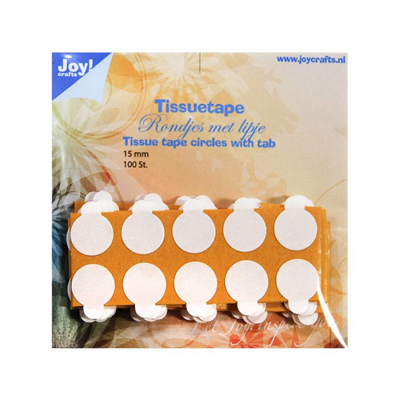 Joy!Crafts • Tissuetape-rondjes met treklipje Ø15mm (6500-0105)