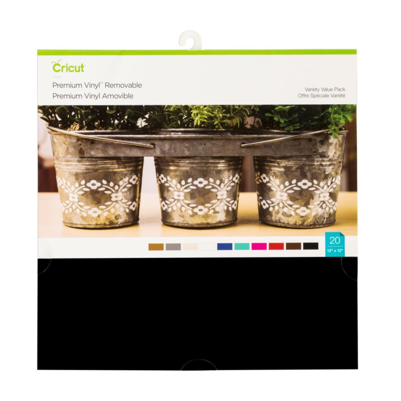 Cricut Premium Vinyl Removable 12x12 Inch Variety Value Pack (2004330)