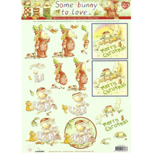 knipvel A4 Kerst Merry Christmas Bunny (sl/STAPSB020)