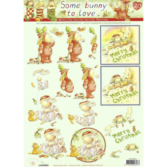 knipvel A4 Kerst Merry Christmas Bunny (sl/STAPSB020)