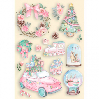 Stamperia Christmas Rose Colored Wooden Shapes A6 (KLSPA617)