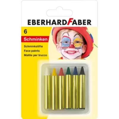 Eberhard Faber schminkstiften klein, set 6 kleuren op blisterkaart (EF-579106)