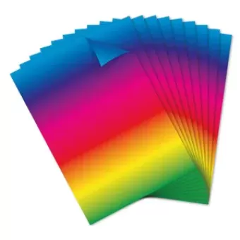 Kangaro Regenboogpapier  22x32 cm, tweezijdig bedrukt, 10 vel, 200 grams (K-00775P10)