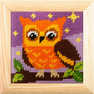 Orchidea 6705 Voorbedrukt steelsteek borduurpakket Uil 12,5x12,5 cm (089.6705)