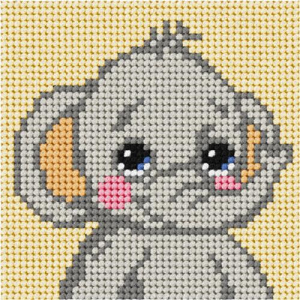 Orchidea 6723 My First voorbedrukt borduurpakket Olifant 10,5x10,5cm (089.6723)