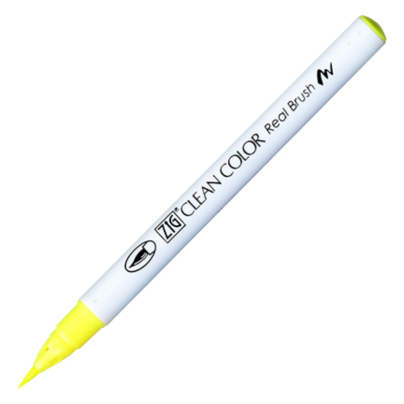 Kuretake / Zig - Clean Color Real Brush - (001) Fluor Yellow