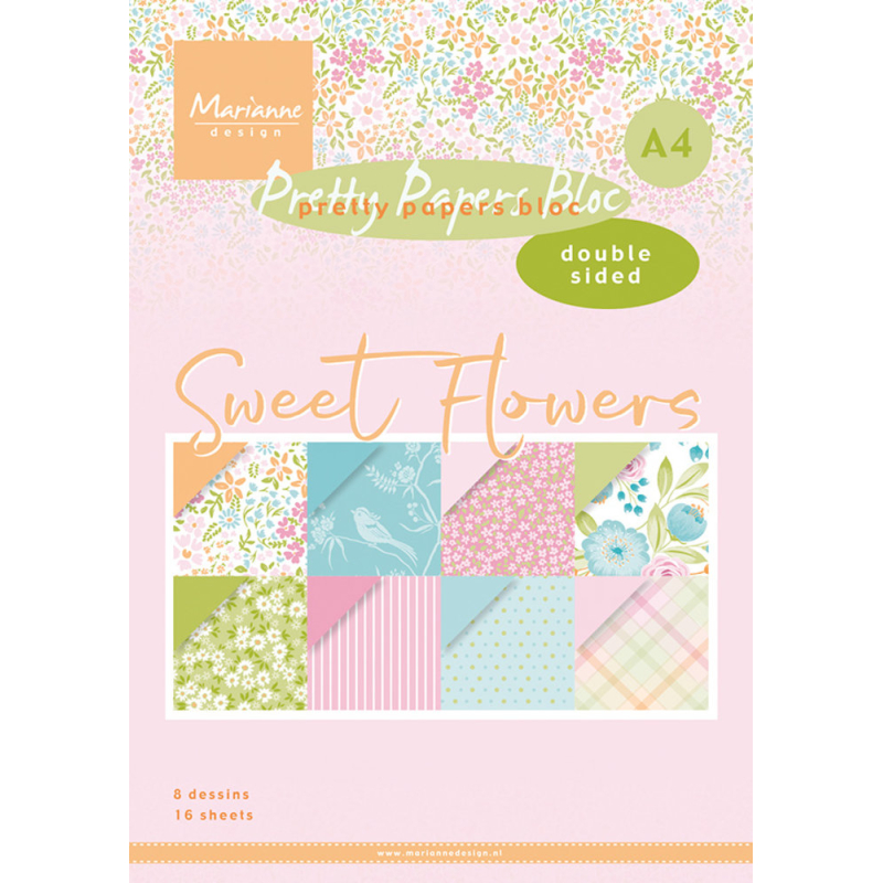 Marianne Design Pretty Papers Bloc A4 Sweet Flowers (PK9183)