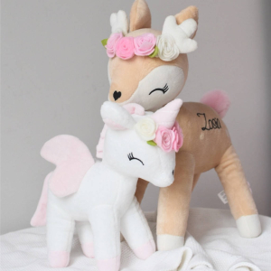 Metoo Plush white Unicorn with flower wreath M size 22cm (MT400)