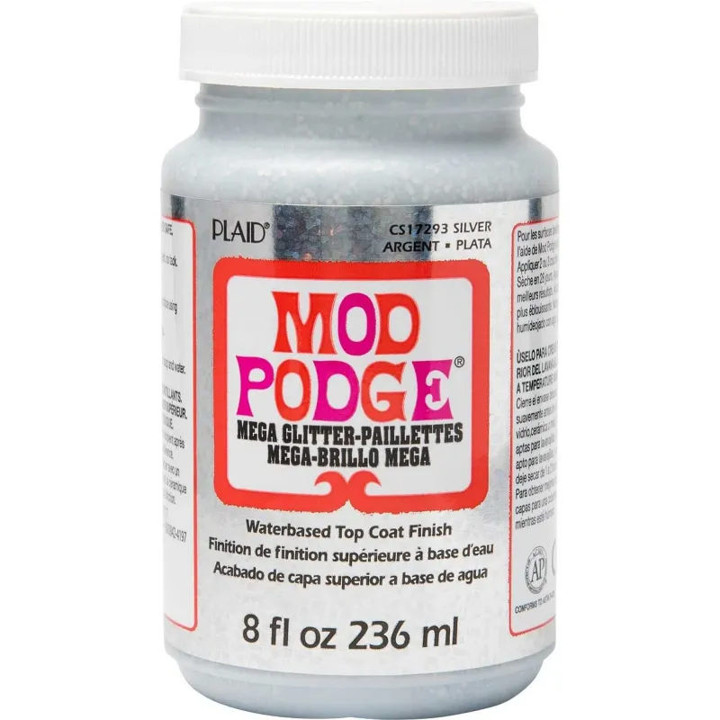 Mod Podge Mega Glitter 236ml Zilver (CS17293)