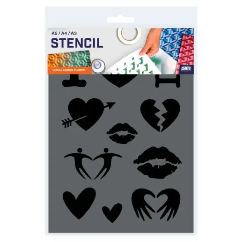 Mylar QBIX Valentine Stencil in 3 sizes (P4-ICON-003)