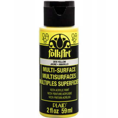 Folkart Multi-Surface Neon Yellow 2 fl oz (2976) (28995029769)