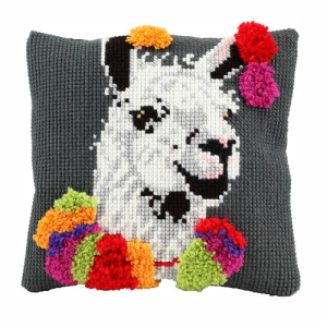 Pako 012.001 Voorbedrukt knoop / kruissteek kussenpakket Lama 40 x 40 cm (076.012001)