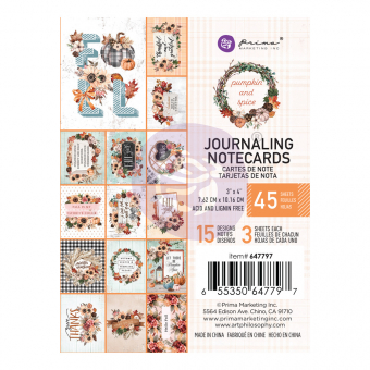 Prima Marketing Pumpkin & Spice 3x4 Inch Journaling Cards (647797)