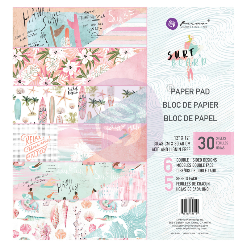 Prima Marketing Surfboard 12x12 Inch Paper Pad (645151)
