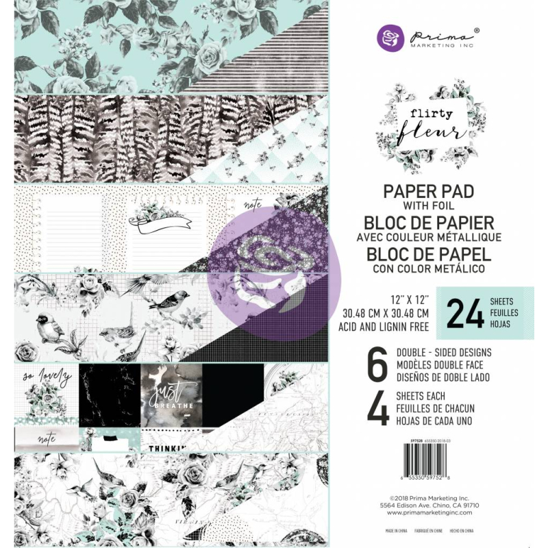 Prima Marketing Flirty Fleur 12x12 Inch Paper Pad (597528)