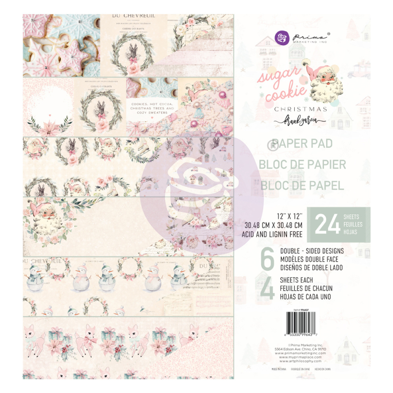 Prima Marketing Sugar Cookie Christmas 12x12 Inch Paper Pad ( 996437)
