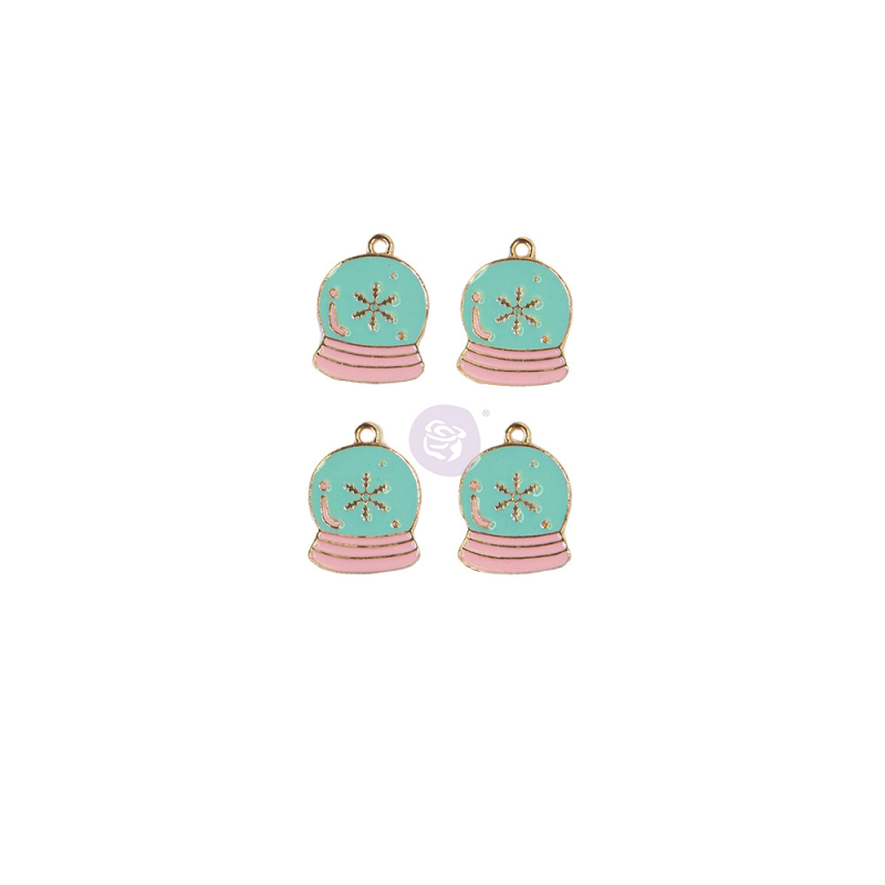 Prima Marketing Sugar Cookie Christmas Enamel Charms Snow Globe (996574)