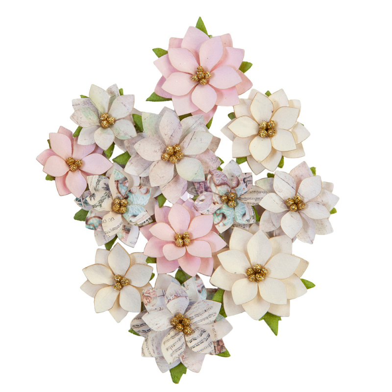 Prima Marketing Sugar Cookie Christmas Flowers Glittery Snow (648510)