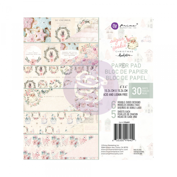 Prima Marketing Sugar Cookie Christmas 6x6 Inch Paper Pad (996451)
