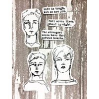 Ranger Dina Wakley MEdia Cling Stamps Strong Men (MDR69607)