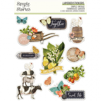 Simple Stories Simple Vintage Farmhouse Garden Layered Stickers (15026)