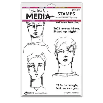 Ranger Dina Wakley MEdia Cling Stamps Strong Men (MDR69607)