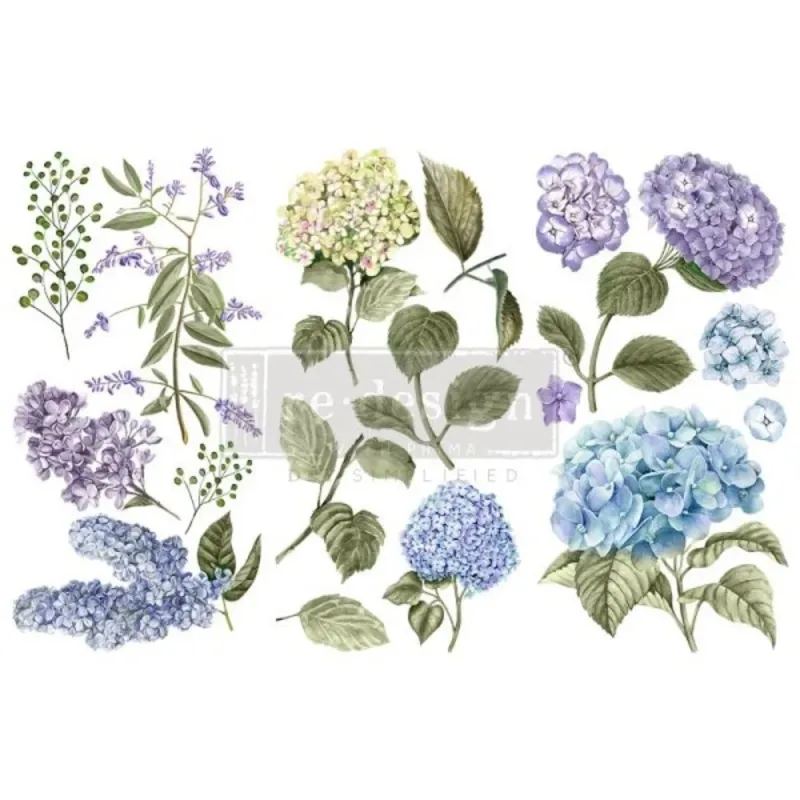 Re-Design Mystic Hydrangea 6x12 Inch Decor Transfers (653408)