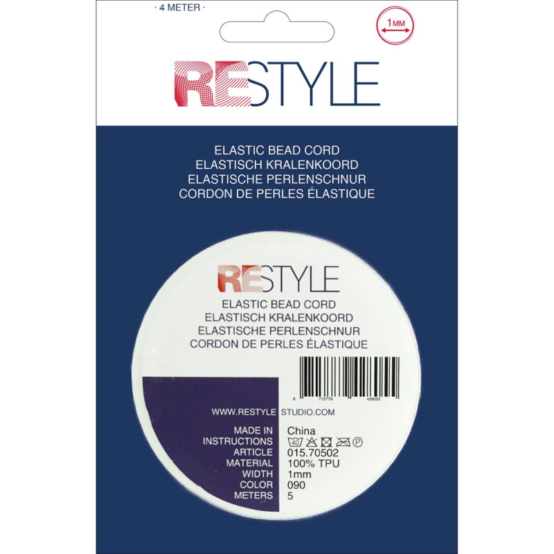 Restyle elastisch kralenkoord 1 mm, 4 meter (015.70502)