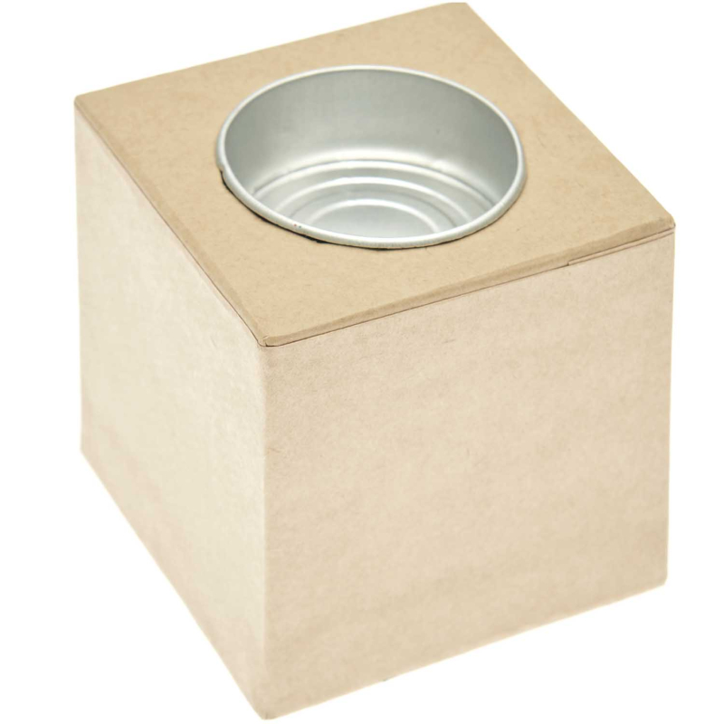 Rico Design Papier maché candle holder cube, 6 x 6 x 6 cm (500450)