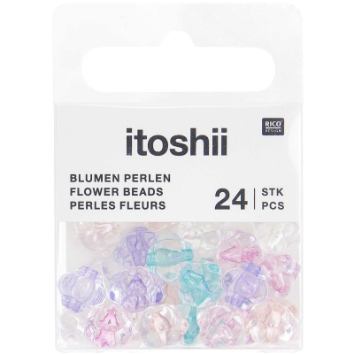 Rico-Design itoshii - Flower Beads, Pink/Blue Mix (600366)