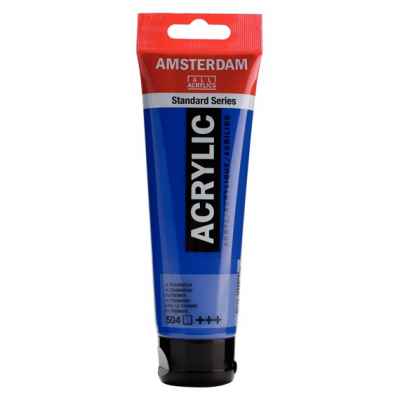Amsterdam • Acrylverf Tube 120 ml Ultramarijn 504 - Transparant +++ (17095042) 