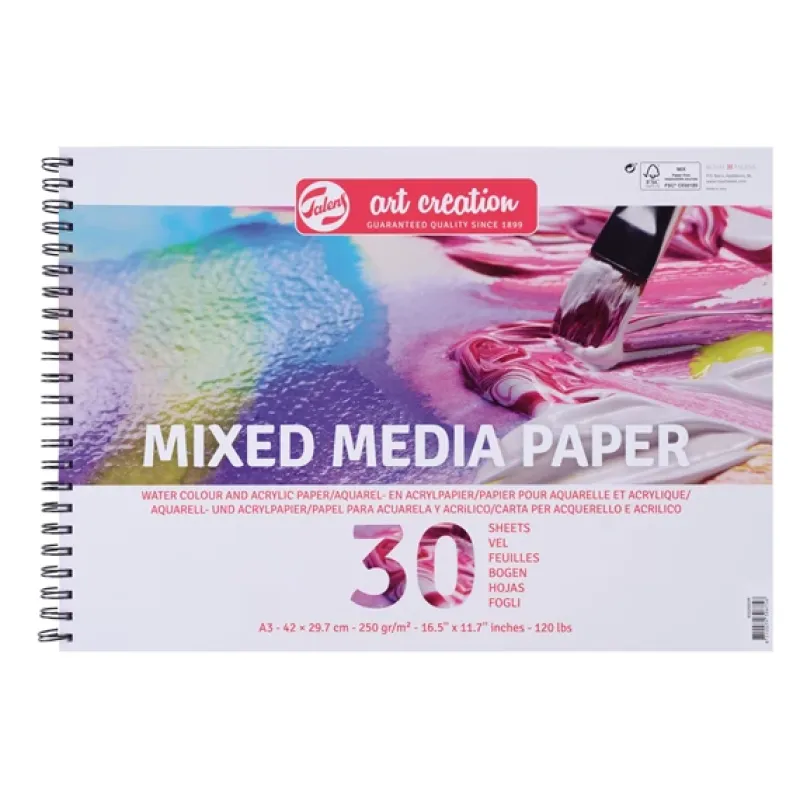 Talens Art Creation Mixed Media Papier A3 250 g 30 Vellen (9312001M)