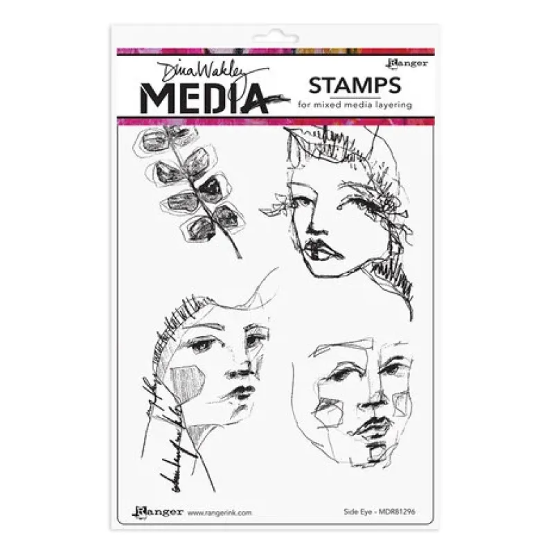 Ranger Dina Wakley MEdia Cling Stamps Side Eye (MDR81296)