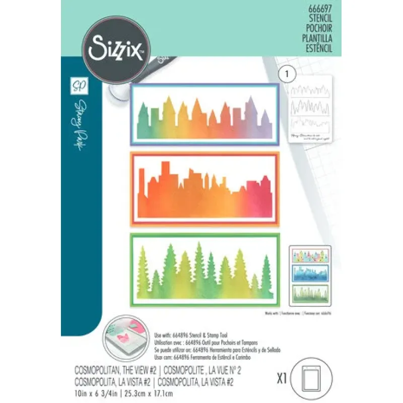 Sizzix Stencil by Stacey Park Cosmopolitan, The View #2 (666697)