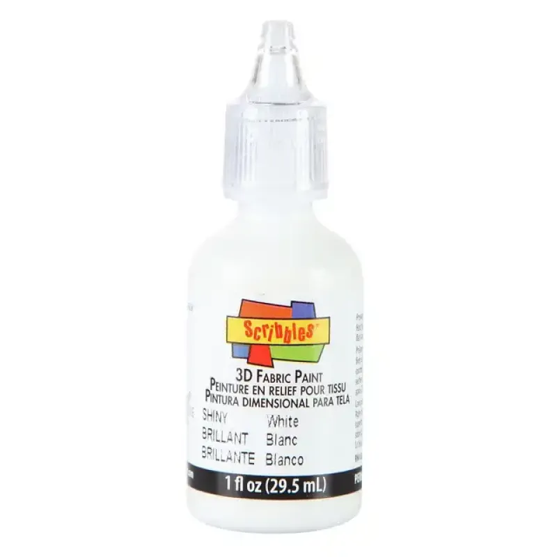Scribbles • 3D Textielverf Glanzend 29,5ml wit ( 54110)