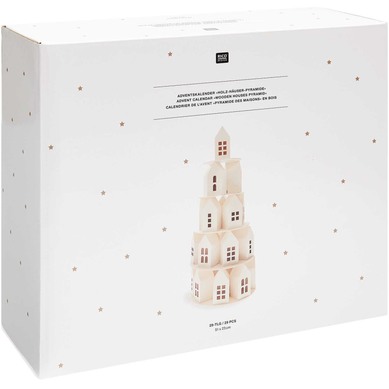Rico-Design Advent calendar "wooden house pyramid",29 parts (700588)