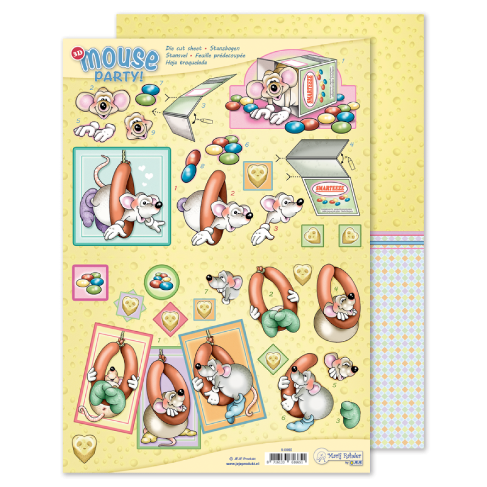 Marij Rahder Mouse Party! 3D Die Cut Sheet & Potpourri Sheet (9.0060)