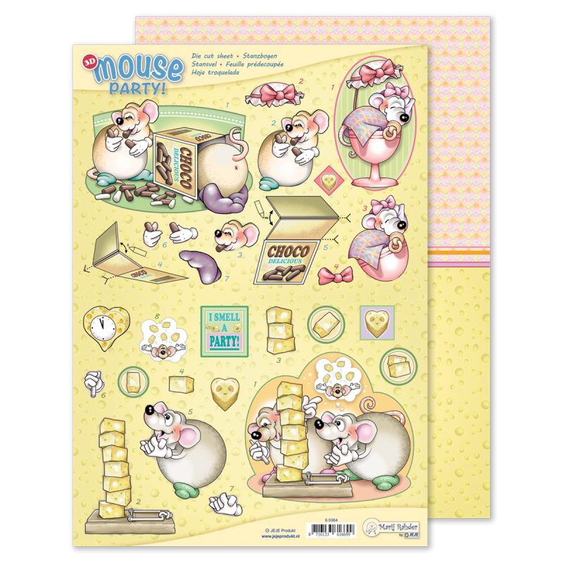 Marij Rahder Mouse Party! 3D Die Cut Sheet & Potpourri Sheet (9.0064)