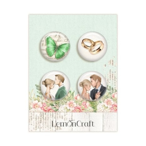 LemonCraft Greenery Buttons/Badge (4pcs) (LEM-GREEN-05)